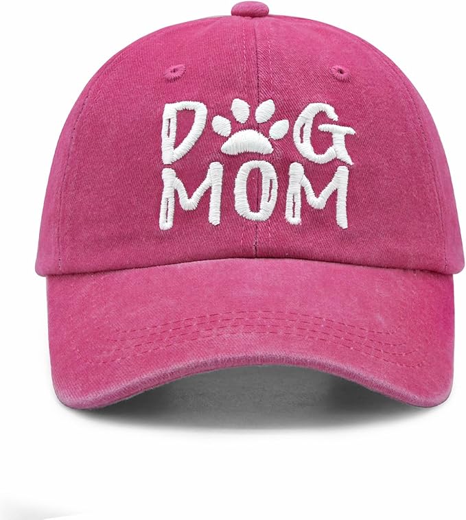 Waldeal Women's Embroidered Dog Mom Hat Adjustable Denim Baseball Cap