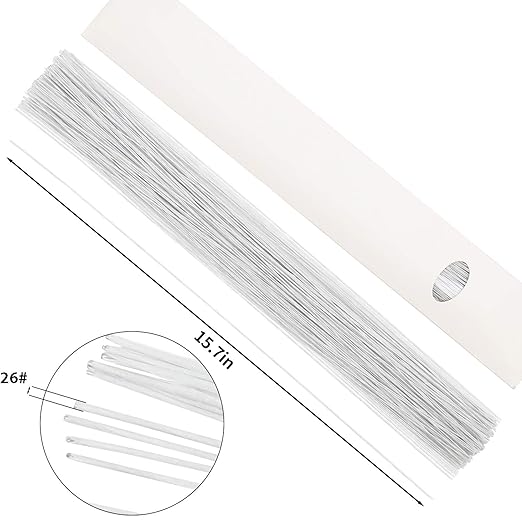 CCINEE 26 Gauge White Floral Wire Stem - Image 2
