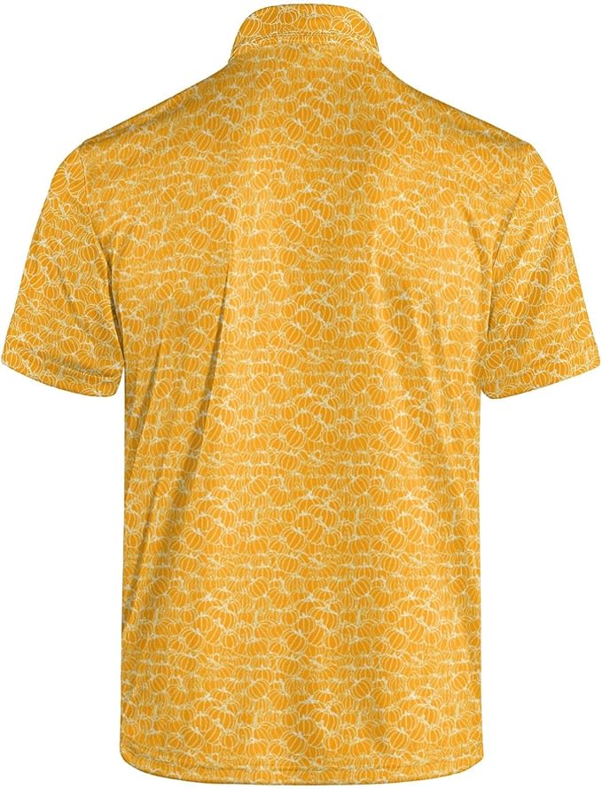 Golf Polo Shirts for Men Funny Print Short Sleeve Golf Shirts Performance Golf Polos