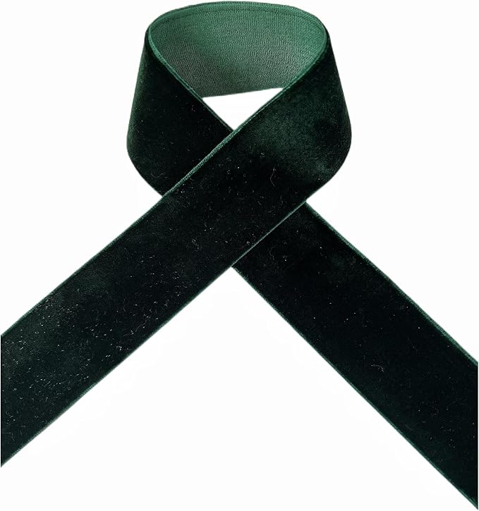 Hunter Green Velvet Ribbon, 1 1/2-Inch by 25-Yard Spool - Image 2