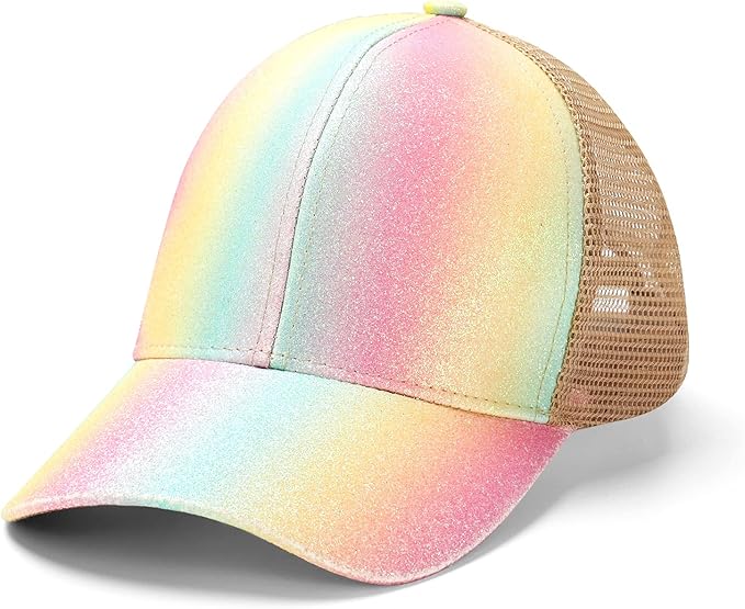 Criss Cross Hat Washed Distressed Baseball Cap Ponytail Hat High Messy Bun Ponycap for Women