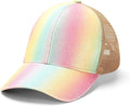 Criss Cross Hat Washed Distressed Baseball Cap Ponytail Hat High Messy Bun Ponycap for Women