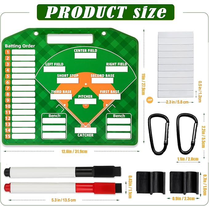 Magnetic Baseball Lineup Board，Baseball Lineup Cards Baseball Lineup Board For Dugout Baseball Accessories 40 Sheets Lineup Cards Baseball Clipboard for Coaches Baseball Coaching Accessories
