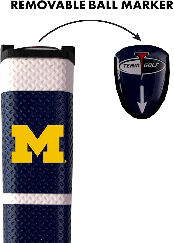 Team Golf NCAA Golf Putter Grip with Removable Gel Top Ball Marker, Durable Wide Grip & Easy to Control