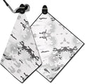 STICKIT Magnetic Golf Towel - Ultra-Absorbent with Waffle Weave Microfiber - Golf Towel with Magnet for Bags, Clubs & Carts - Removes Dirt, Grass, & Debris from Club Face - 29” x 29” (Snow Camo)