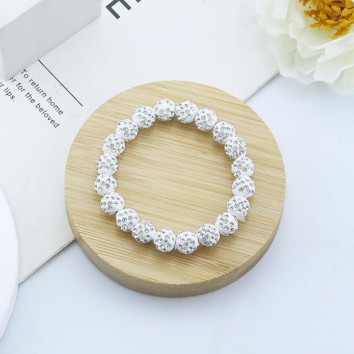 Baseball Bracelet for Women Men Baseball Mom Accessories Essentials Stuff Sparking Bead Bracelet Jewelry Baseballs Sport Fan Bracelet for Sports Game Team
