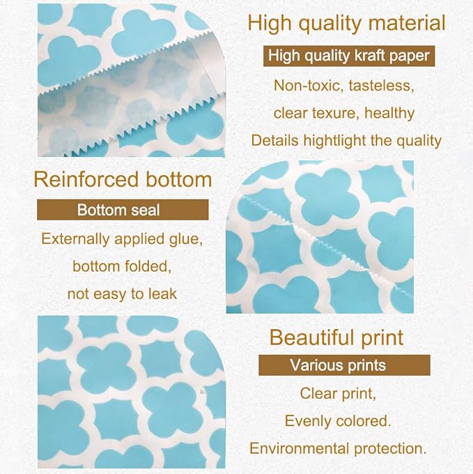 KEYYOOMY 200 Pcs Blue Candy Buffet Bags - Image 3