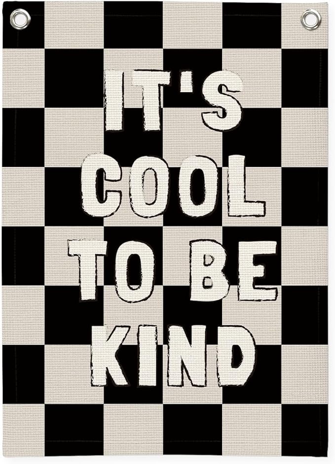 Kids Room Decor, Be Kind Inspirational Office Decor, Linen Canvas Wall Hanging by Unknown
