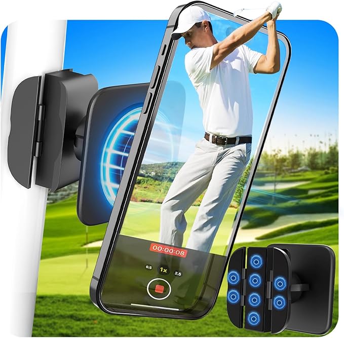 Magnetic Golf Cart Phone Holder, Upgraded Eagle Claw Design for Round Bars & Most Metal Golf Cart Frames, Strong N55 Magnetic Phone Mount, 2026 Universal Golf Cart Accessories, Golf Gifts for Men