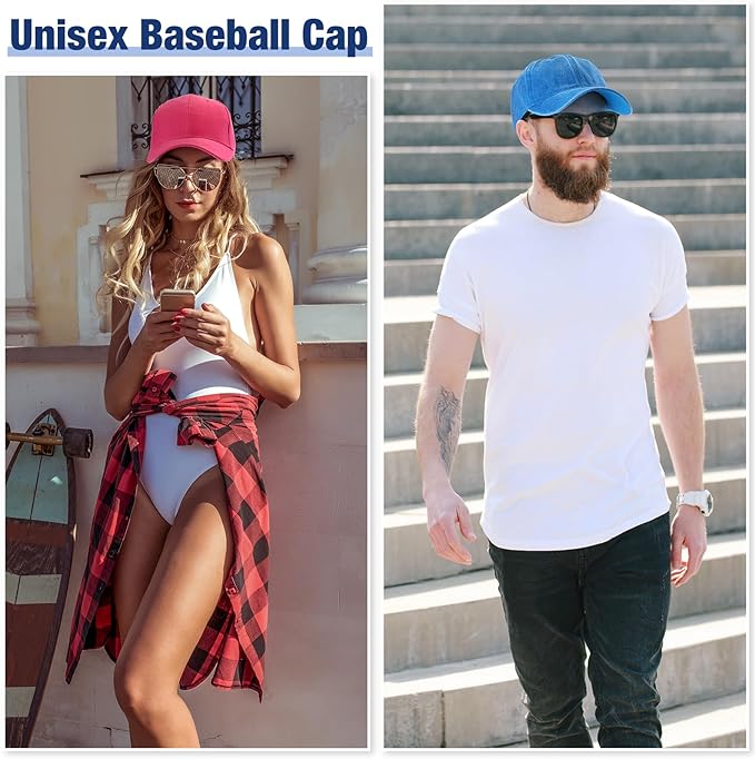 Yahenda 30 Pack Vintage Baseball Cap Washed Denim Distressed Bulk Adjustable Cotton Dad Hat Golf Hats for Women Men