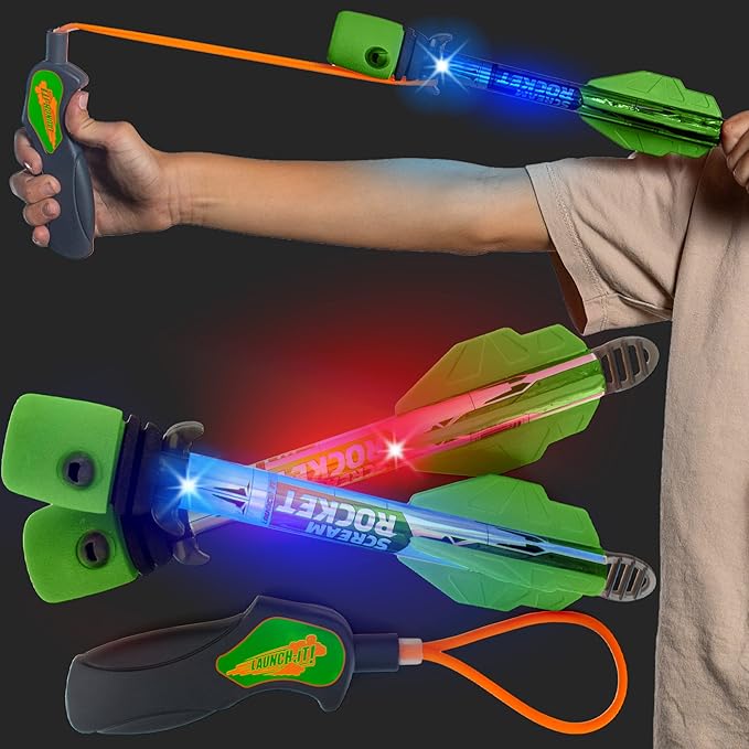 Light Up Foam Rocket Toys for Kids: Best LED Rocket Launcher Slingshot Lights by RefreshSports