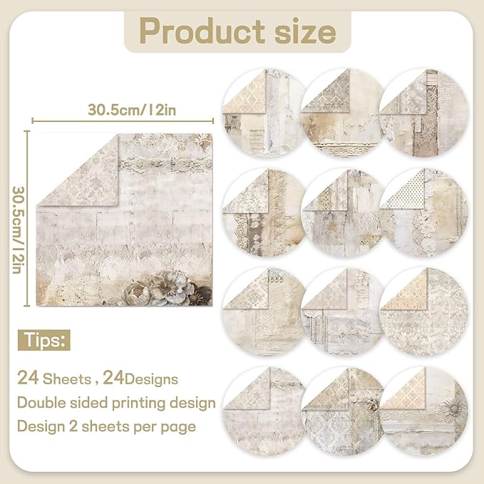 Scrapbook Paper 12x12 inch, 24 Sheets DIY Origami Decorative Craft, Double - Image 2