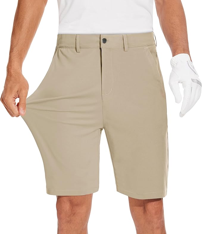 JWM Mens 7"/9" Stretch Golf Shorts - Lightweight Hybrid Casual Dress Work Flat Front Shorts with 5 Pockets Quick Dry UPF50