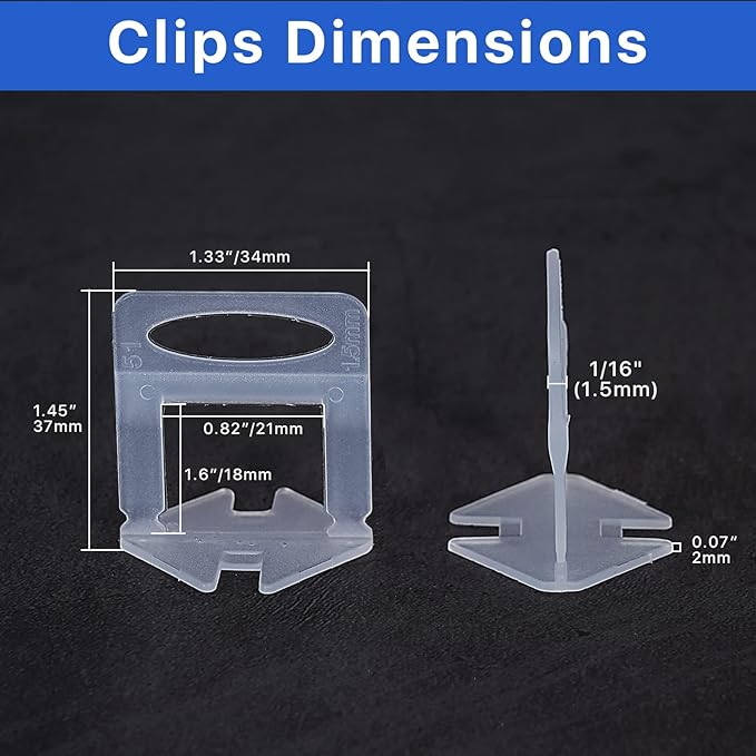 Tile Leveling System Clips Spacers Tile Leveler Clips DIY Tile Leveler Spacers - Image 3
