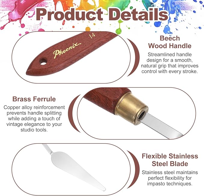 MECCANIXITY Pack of 1 Palette Knife No.14, 9.1" Long Palette Knives - Image 3