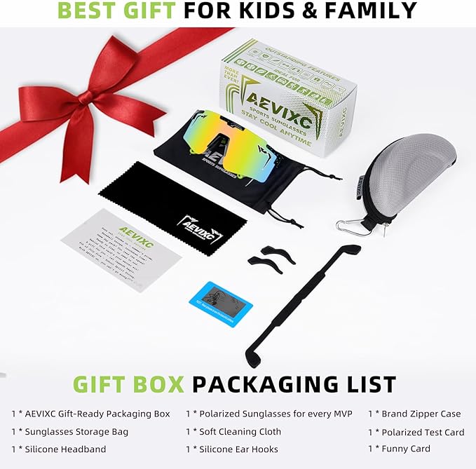 2-Sizes Kids Youth Baseball Sunglasses Men Women Vipers Sunglasses Softball Boys Girl True Polarization &UV Protection