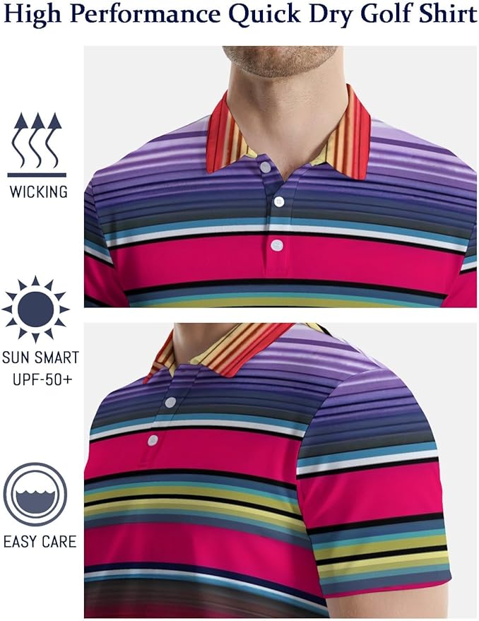 Mens Golf Shirts Golf Polo Shirts for Men Short Sleeve Polo Shirts Golf Gifts