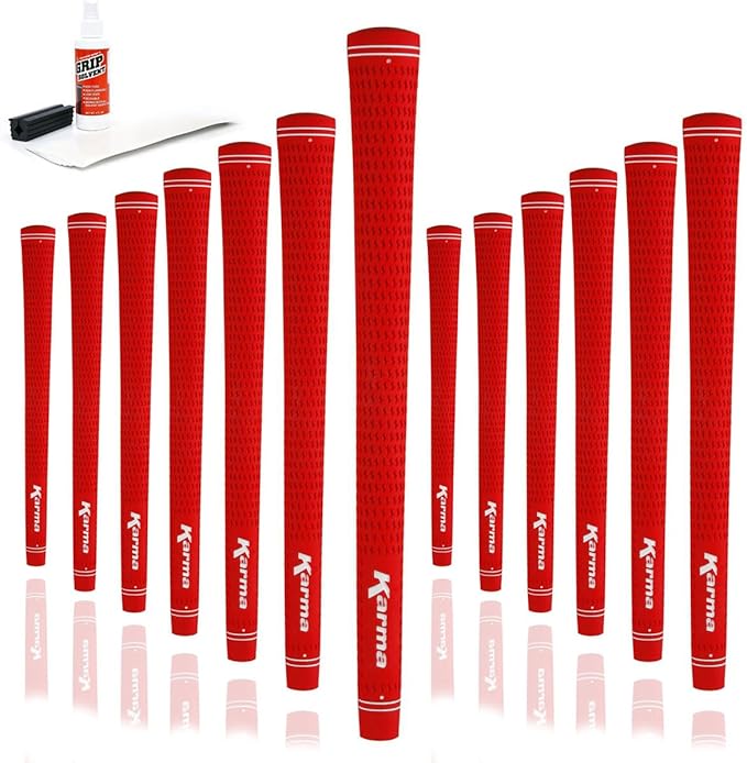 Karma Velour Golf Grips for Men, Women, Juniors | Undersize, Standard, Midsize, Oversize, & Jumbo | 6 Colors | Choose Single, 9, 13 Pack or Golf Club Grip Kit