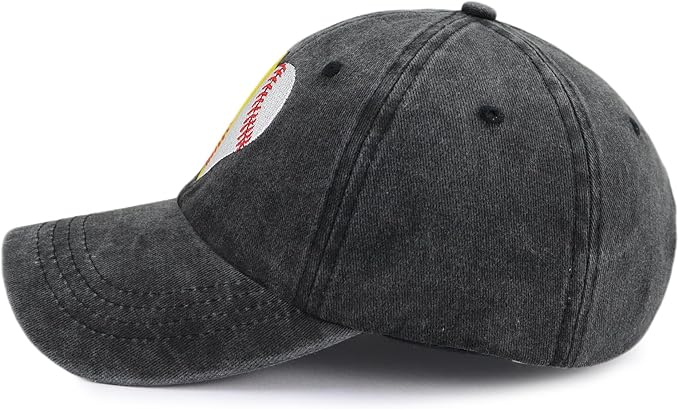 Baseball Softball Hat for Women, Funny Adjustable Cotton Sport Heart Baseball Cap