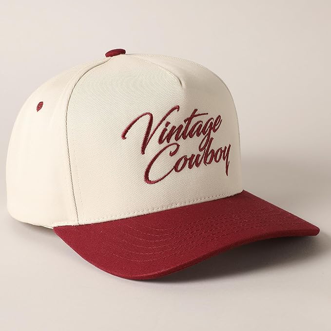 MIRMARU Two-Tone Vintage Canvas Trucker Hats for Men & Women, Adjustable Size Baseball Caps with Trendy Embroidered Design