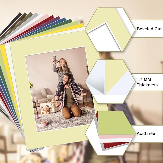 Egofine 14 Packs Picture Frame Mats, 5x7 Picture Mats - Image 3