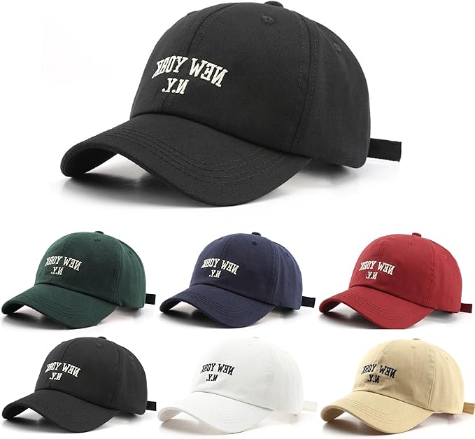 6Pack Unisex Vintage Washed Cotton Baseball Cap Soft Unconstructed Plain Blank Adjustable Size Dad Hat