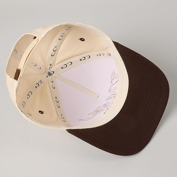 MIRMARU Two-Tone Vintage Canvas Trucker Hats for Men & Women, Adjustable Size Baseball Caps with Trendy Embroidered Design