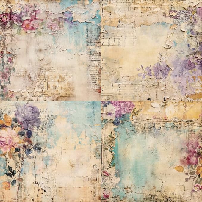 Vintage Floral Scrapbook Paper Pad Flower Patterned Paper 6×6, 24 Sheets - Image 6