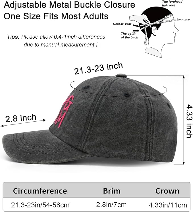 Waldeal Women's Embroidered Dog Mom Hat Adjustable Denim Baseball Cap