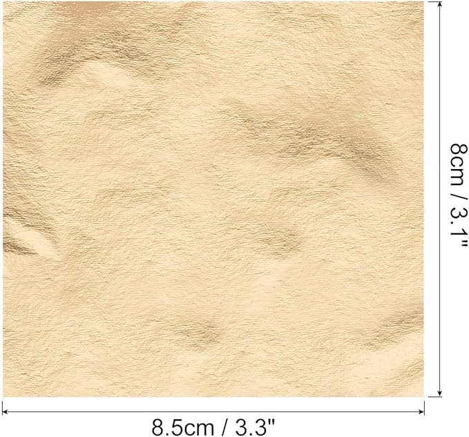 MECCANIXITY Gold Leaf Foil Sheet Champagne Gold Leaf Paper 3.3 x 3.1inch - Image 2