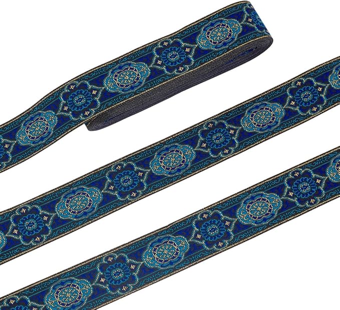PH PandaHall 1.3 Inch Vintage Jacquard Ribbon, 7 Yards Emobridered Woven Ribbon by PHPandaHall
