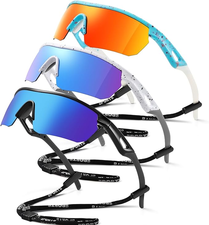 Kids Sunglasses Youth Baseball Sunglasses for Boys Girls 3-12 Polarized Softball Sports Goggles UV Protection