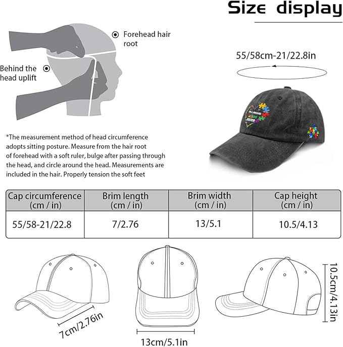I'm a Pround Autism Uncle Baseball Cap for Mens Fashion Washed Distressed Baseball Caps