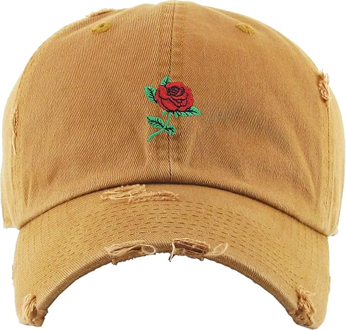 Rose Flowers Love Good Vibes Men Women Dad Hat Baseball Cap Adjustable Unisex