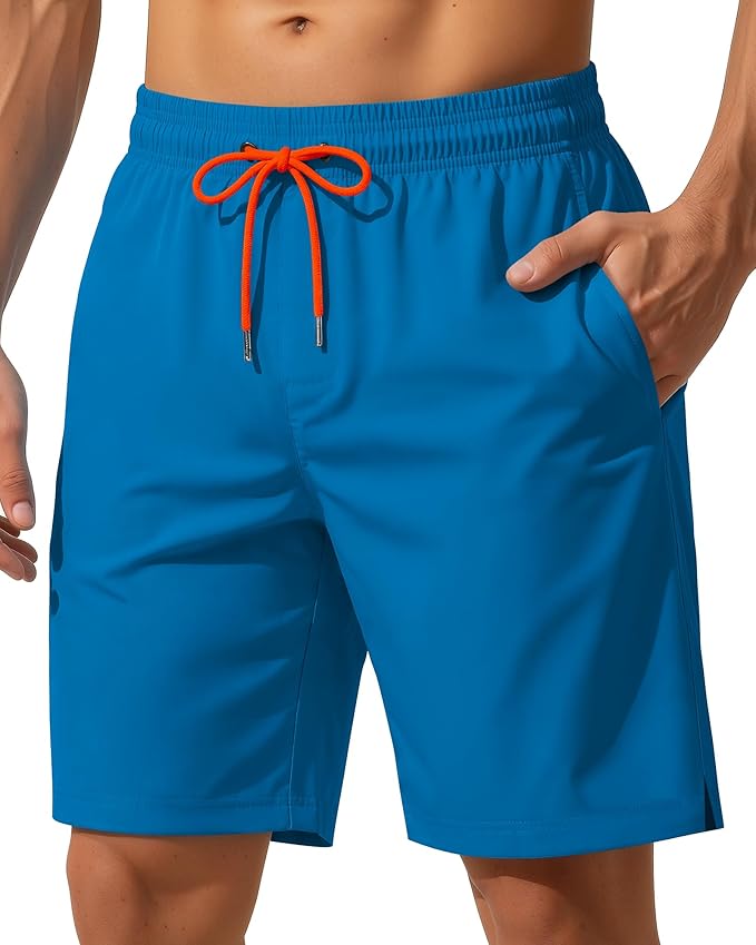9 Inch Men Swim Trunks with Mesh Lining Quick Dry Breathable Pockets for Summer Beach Cruise Water Park Gym Running