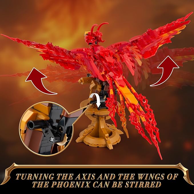 Phoenix Building Set, Bird Animals Set Wings Adjustable Building Kit, - Image 3