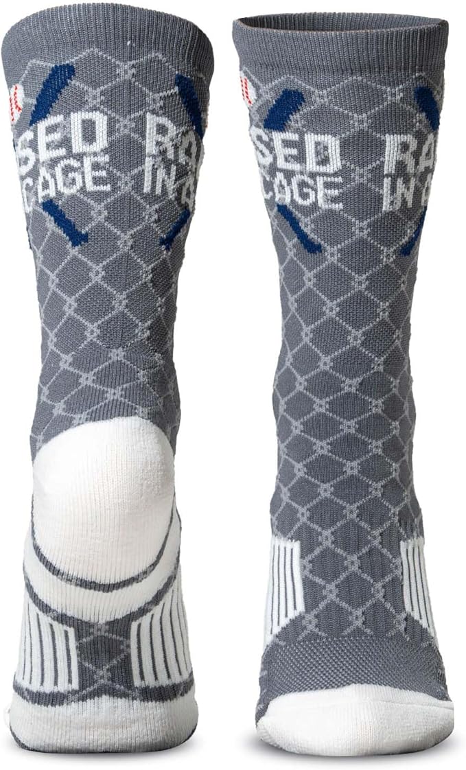 ChalkTalkSPORTS Baseball Socks - Performance Socks for Baseball Players - Raised in a Cage - Youth and Adult Sizes
