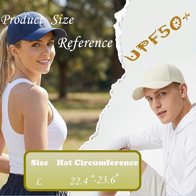 Men Adjustable Quick Dry Baseball Cap Laser Cut Mesh Ball Curved Brim Snapback Hat