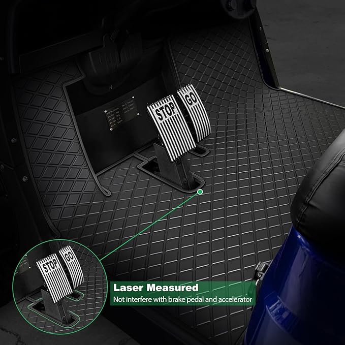 Golf Cart Floor Mat for ICON i20 i40 Full Coverage Floor Liner Mat Replacement Compatible with iCON Golf Carts (i20, i40) and Advanced EV (Gen1) Rubber Non-Slip Easy to Clean