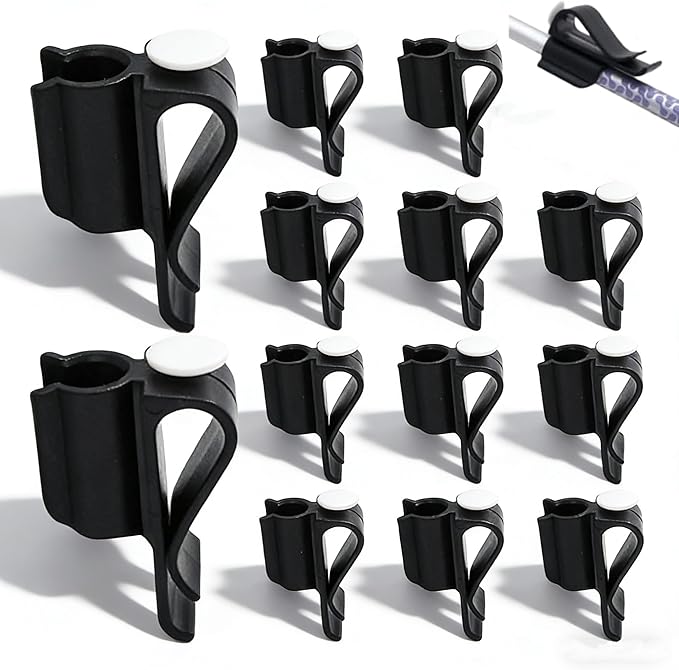 POPETPOP Golf Club Bag Clips On: 14 Pack Plastic Putter Clamp Holder Organizer - Durable Golf Accessories for Men Women Golfer (Black)