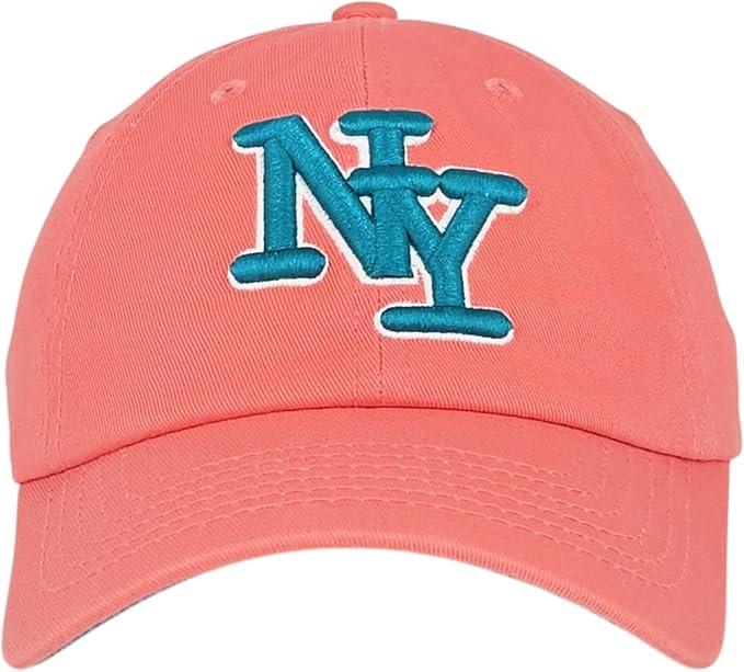 NY 3D Embroidered Cotton Dad Hat – New York Baseball Cap, Adjustable Metal Buckle Strap, Unstructured Low-Profile Style
