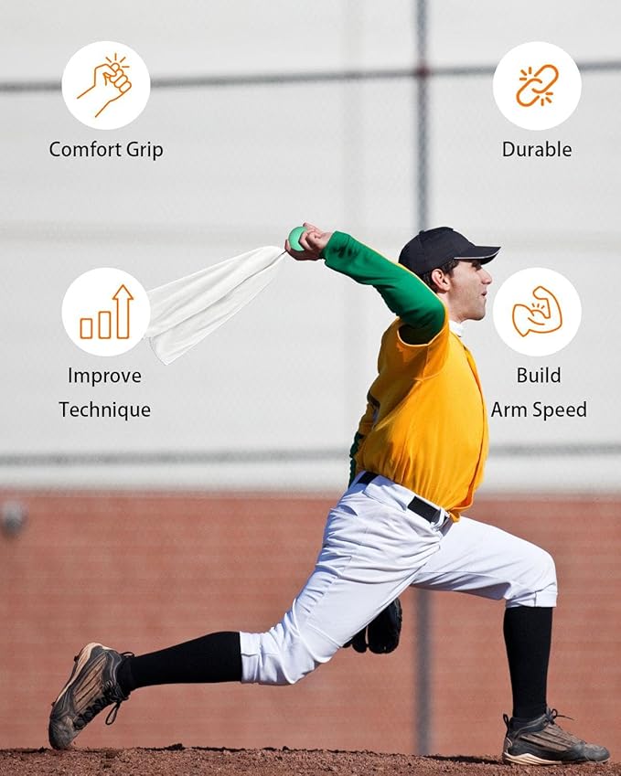 Baseball&Softball Pitching Towel Trainer for Fastball, Changeup, Curveball Precision and Power, Portable Versatile Drill Tool for Consistent Form and Performance Improvement