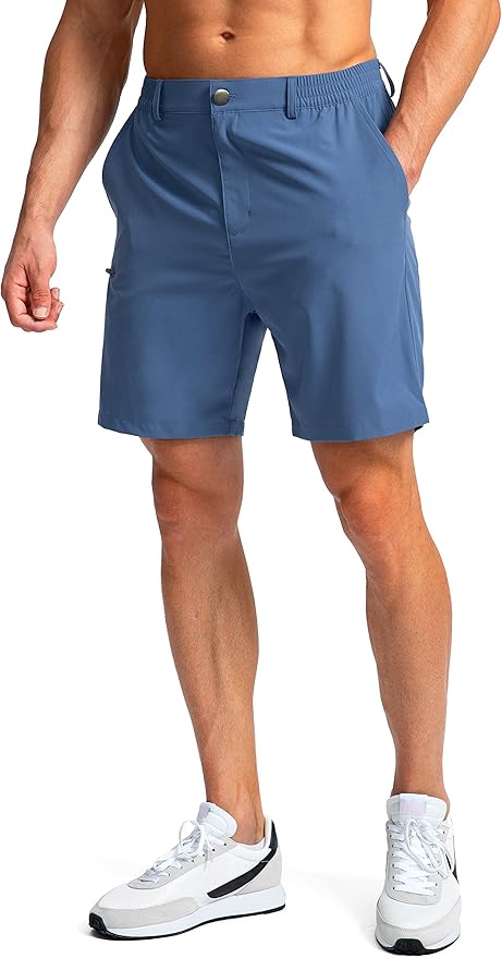 Pinkbomb Men's Golf Shorts with 6 Pockets Stretch Quick Dry Hiking Work Dress Shorts for Men