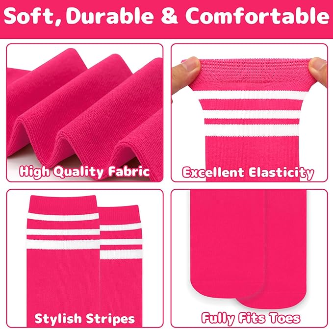 Olreco 1 Pack Toddler Kids Youth Soccer Socks Girls Boys Baseball Socks Youth Knee High Softball Football Accessories Cotton