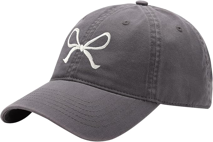 Trendy Bow-Tie Baseball Cap for Women and Men Trucker Hats Y2k Adjustable Fashion Sun Hat with Visor for Hiking & Travel