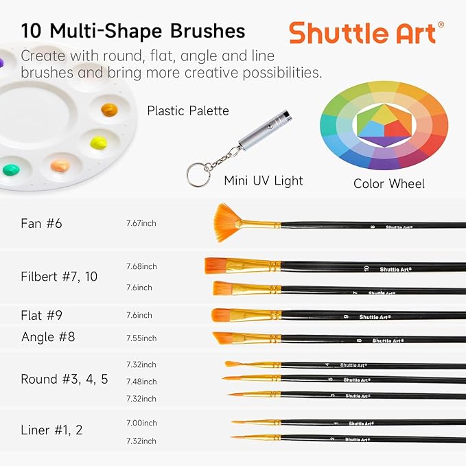 Shuttle Art Outdoor Acrylic Paint Set, 36 Colors 2oz/60ml Waterproof Acrylic - Image 9