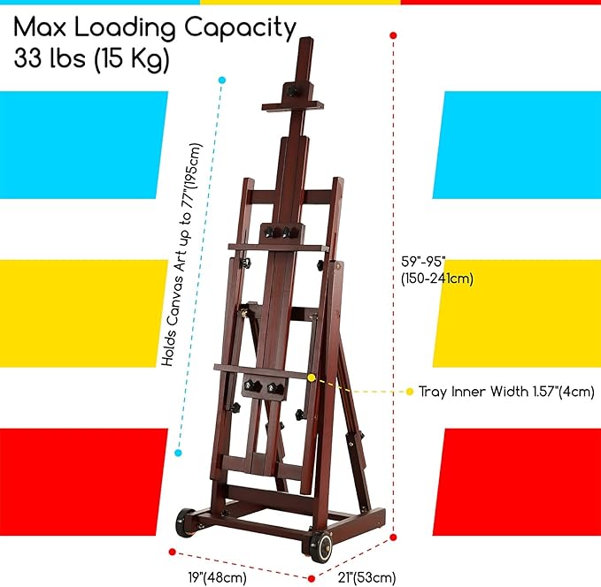 MEEDEN Multi-Function Studio Easel, H-Frame Easel, Painting Easel - Image 2
