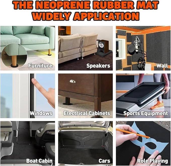 3/4''T x 12''W x 59''L Neoprene Sponge Foam Rubber Sheet Roll - Image 6