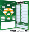 Dry Erase Coaches Clipboard， Reuse Baseball Dry Erase Coaching Board Double-Sided Baseball White Board for Coaches Writable and Erasable Coaching Board (Baseball)