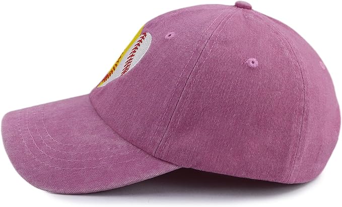 Baseball Softball Hat for Women, Funny Adjustable Cotton Sport Heart Baseball Cap